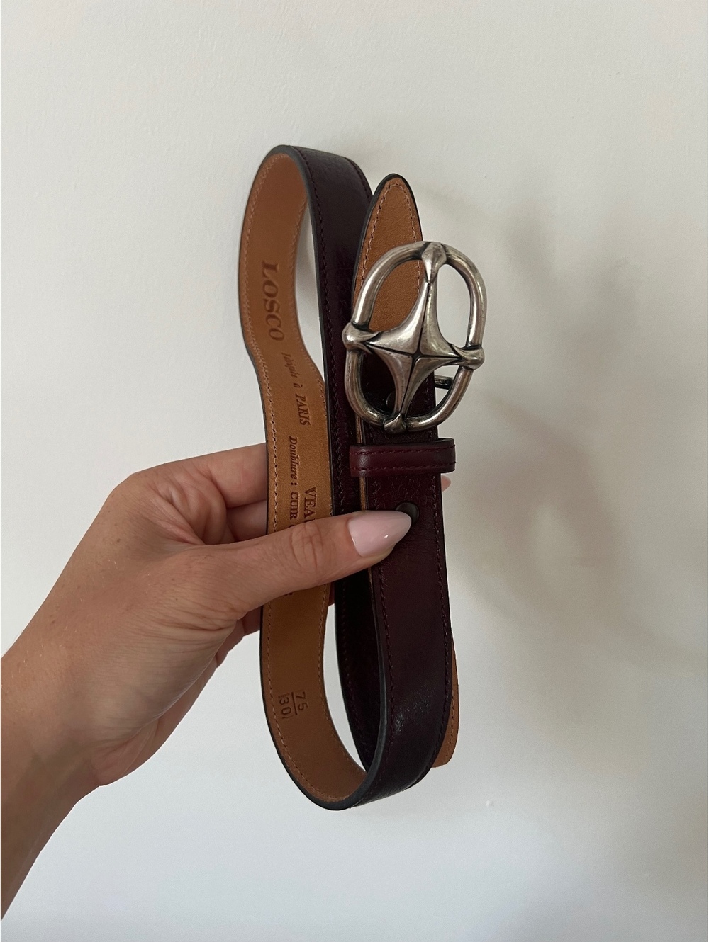 LOSCO Burgundy Leather Belt